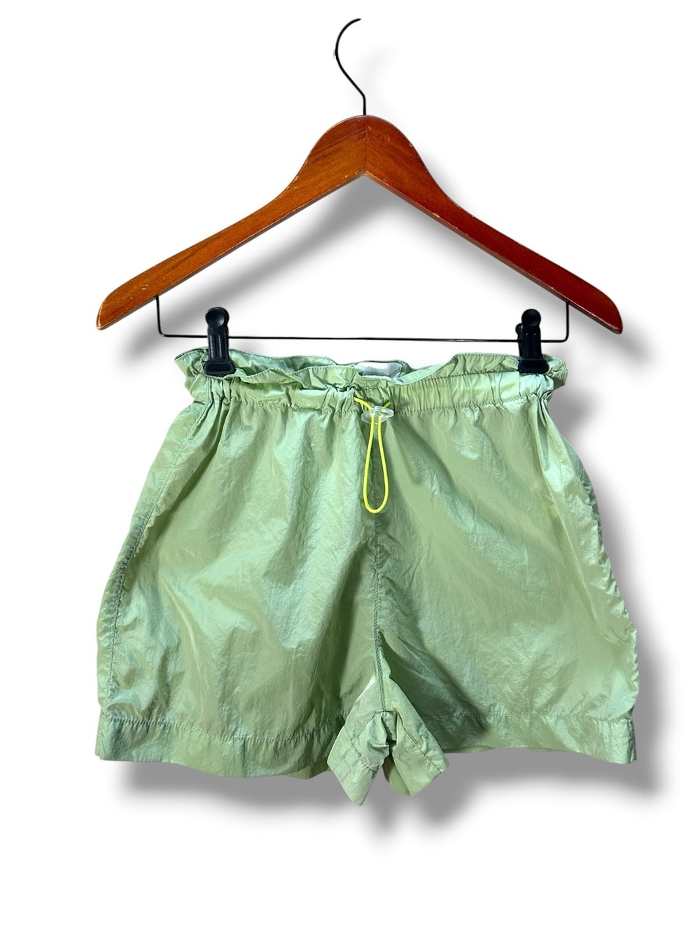 Urban Outfitters Nylon Lime Green Pull On Balloon Shorts Size XS